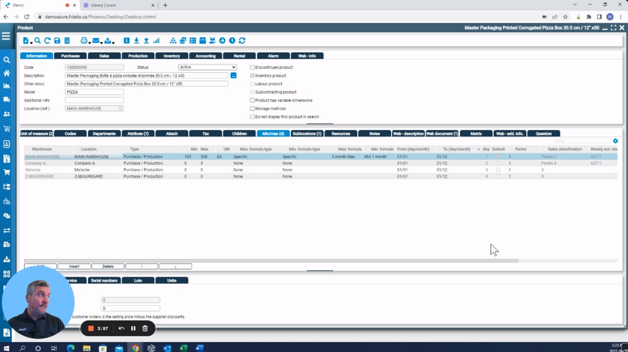 ABC Pareto classification and Min Max management with Fidelio ERP Thumbnails_Loom