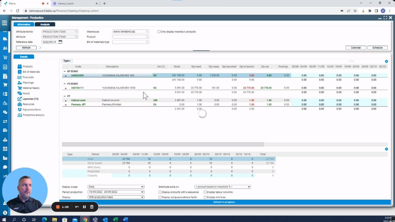 Creating a production schedule with Fidelio ERP Thumbnails_Loom