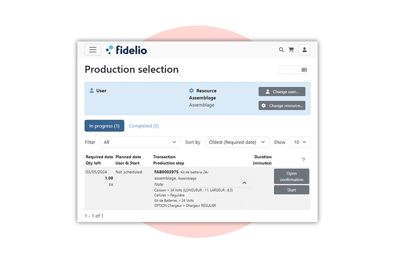 Fidelio production selection