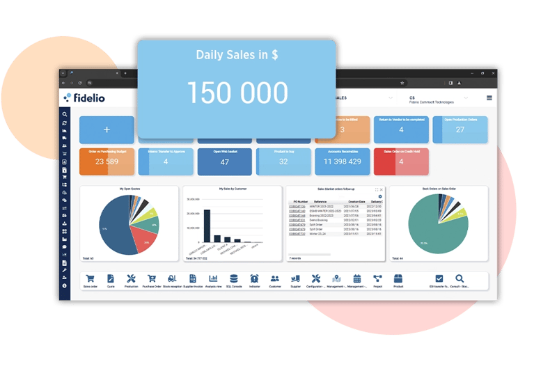 Fidelio Daily sales interface