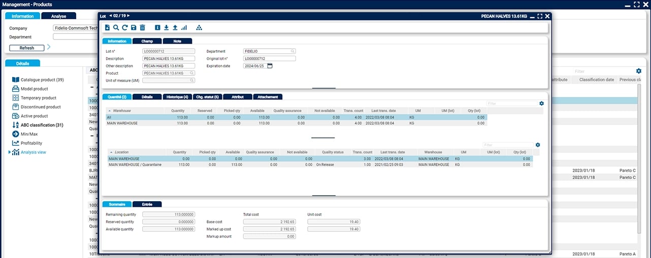 Fidelio Traceability Interface