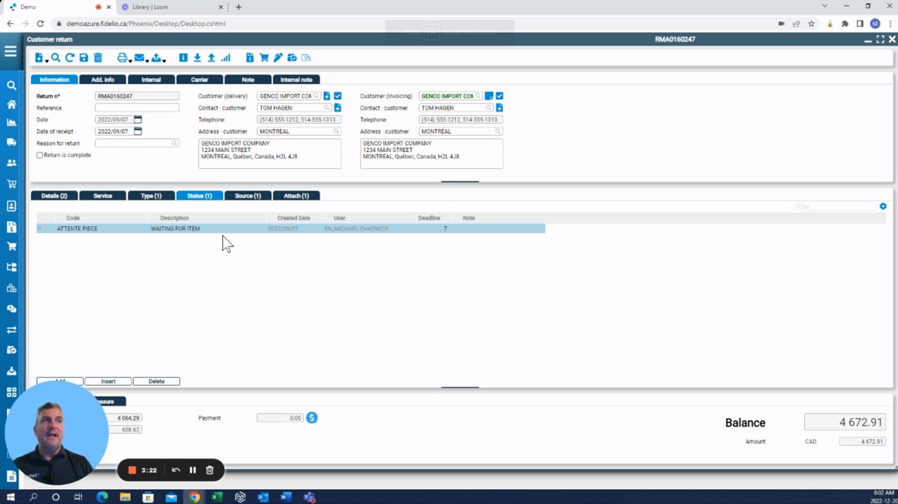 How to manage your customer returns (RMA) with Fidelio ERP thumbnails_Loom