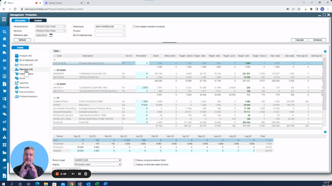 Production forecasting and planning with Fidelio ERP