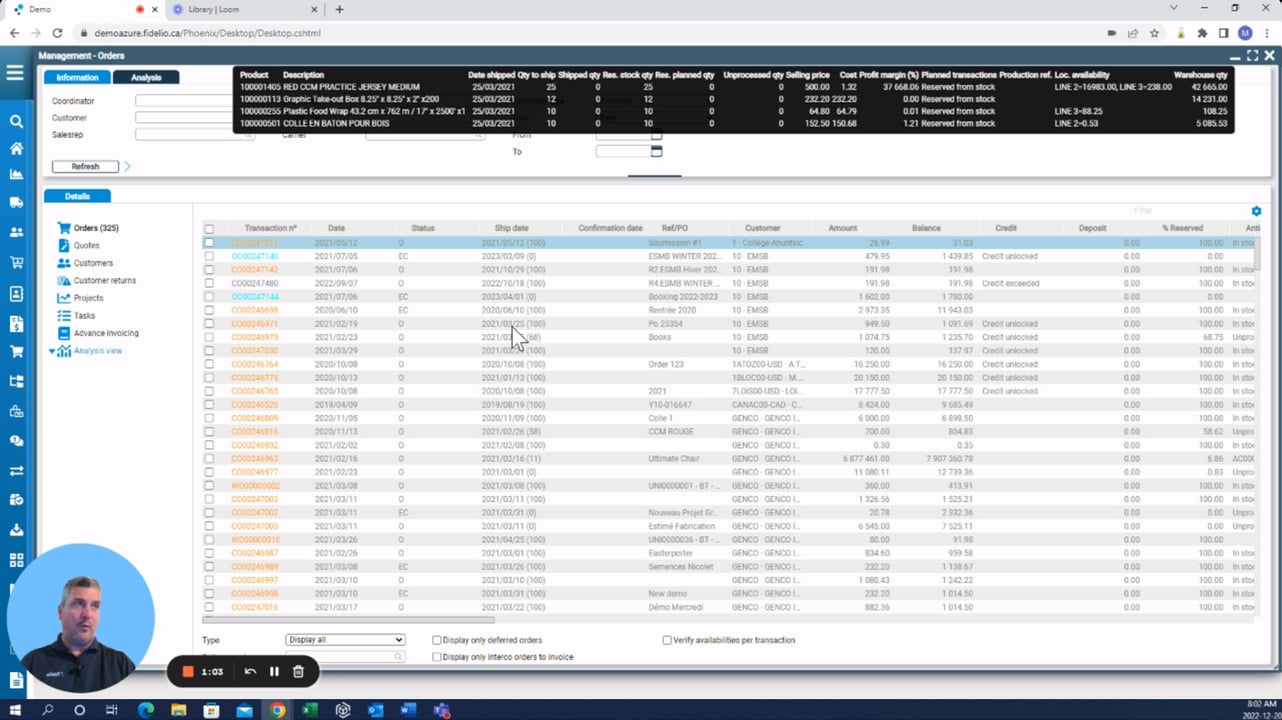 Sales order desk management