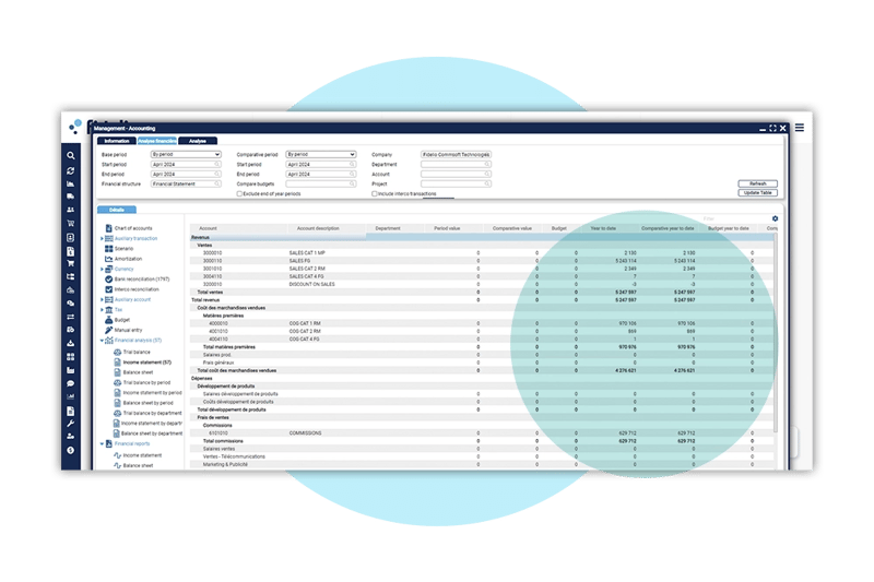 Fidelio software Financial Records